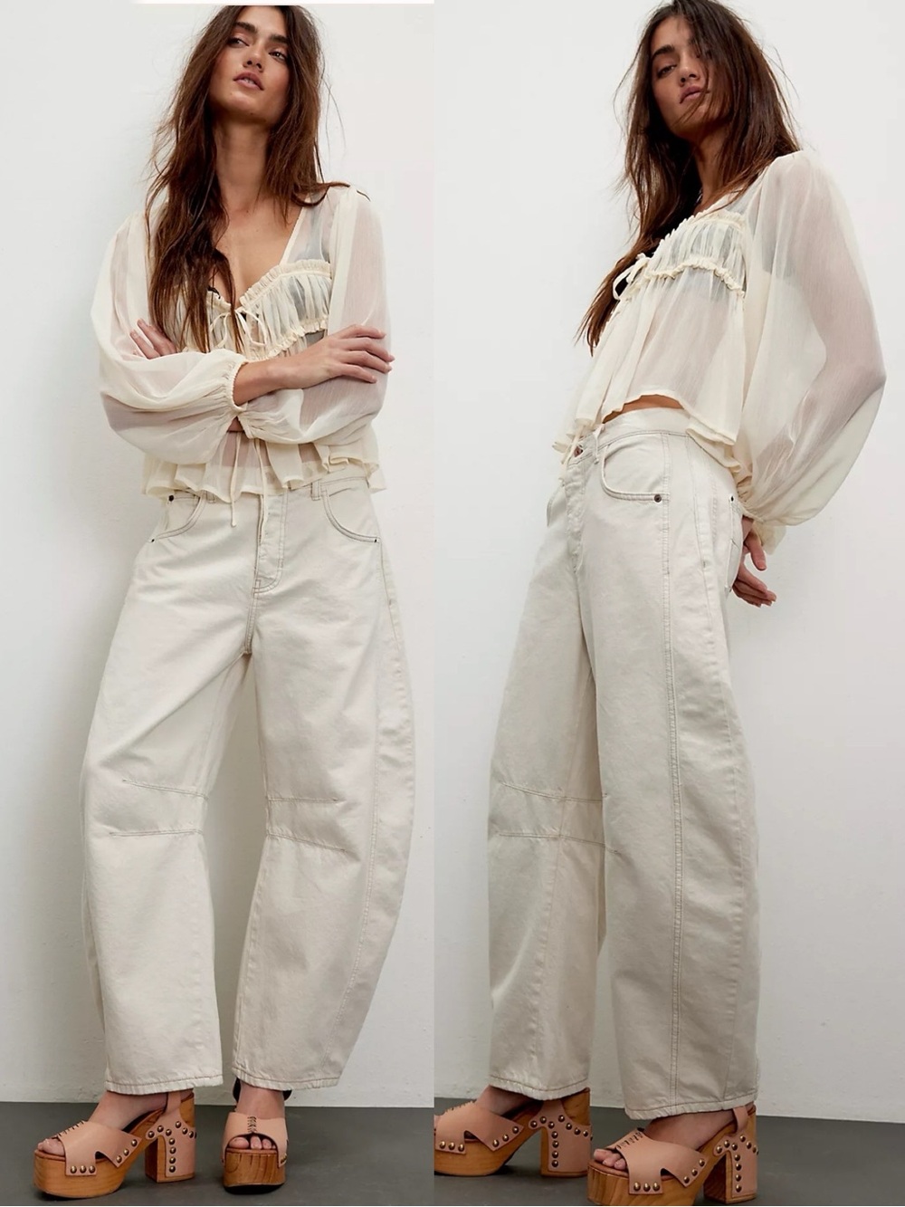Free People We the Free Mid-Rise Barrel Jeans
